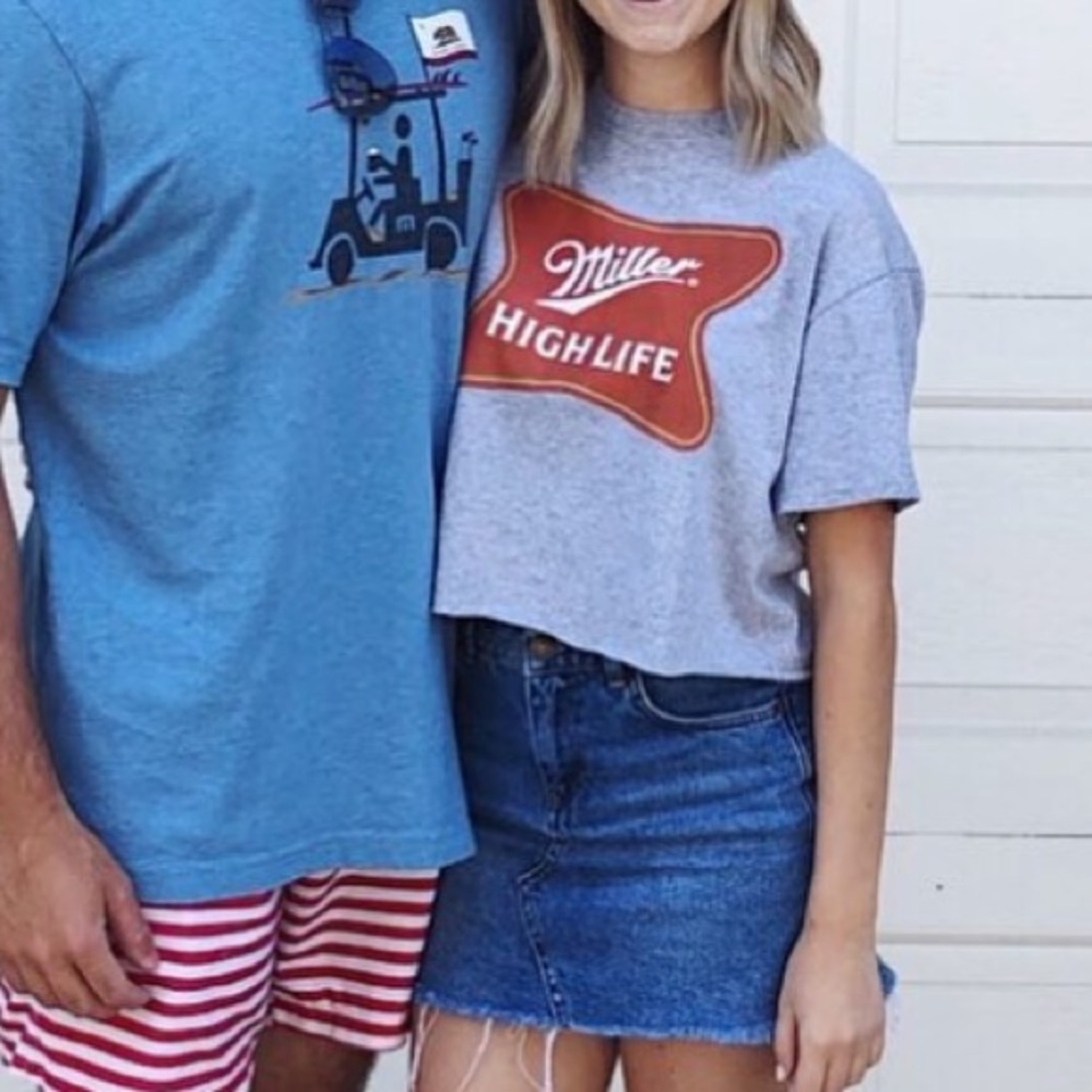 Miller Lite Crop Tee Shirt Top
